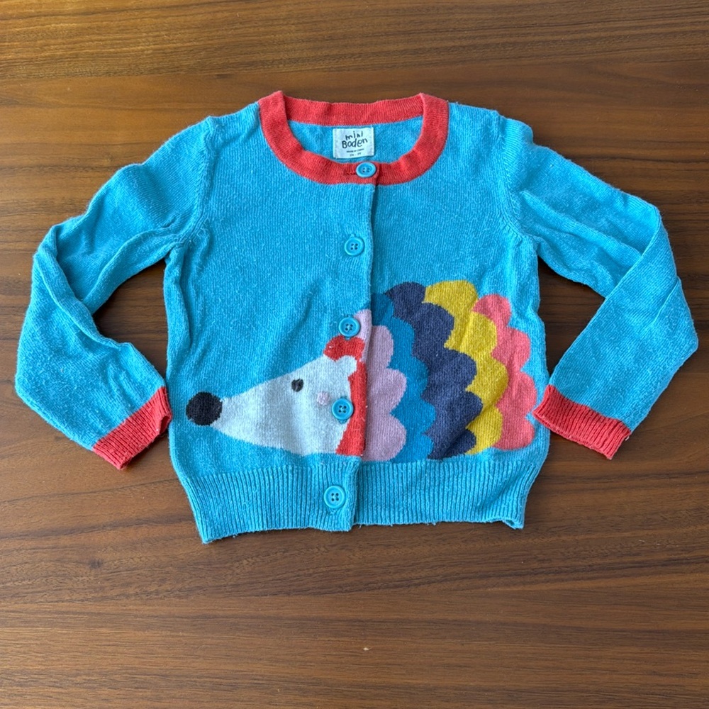 Mini Boden hedgehog cardigan 1 1/2-2Y